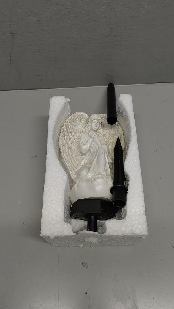 Hortsun 1 Pieces Garden Angel LED Solar Outdoor Lights Eternal Light Lawn Lamp Waterproof Solar for Outside Angel Cemetery Garden Decorations Yard Lawn Pathway Figurines