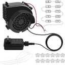 Lorvain 2.5A Replacement Air Blower for Inflatables, Replacement Inflatable Air Fan Blower with 10 White LED Lights & 12v/3A Adapter for Halloween Christmas Outdoor Inflatable Fan Blowers