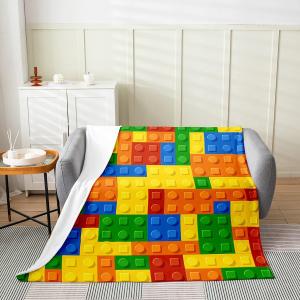 Building Blocks Thermal Insulated Flannel Fleece Throw Blanket,Toy Geometric Rectangle All Season Bed Blanket Fuzzy Blanket for Bed Sofa Couch,Modern Style Bedroom Decor Plush Blanket 40"x50" Building Blocks Thermal Insulated Flannel Fleece Throw Blanket,Toy Geometric Rectangle All Season Bed Blanket Fuzzy Blanket for Bed Sofa Couch,Modern Style Bedroom Decor Plush Blanket 40"x50"