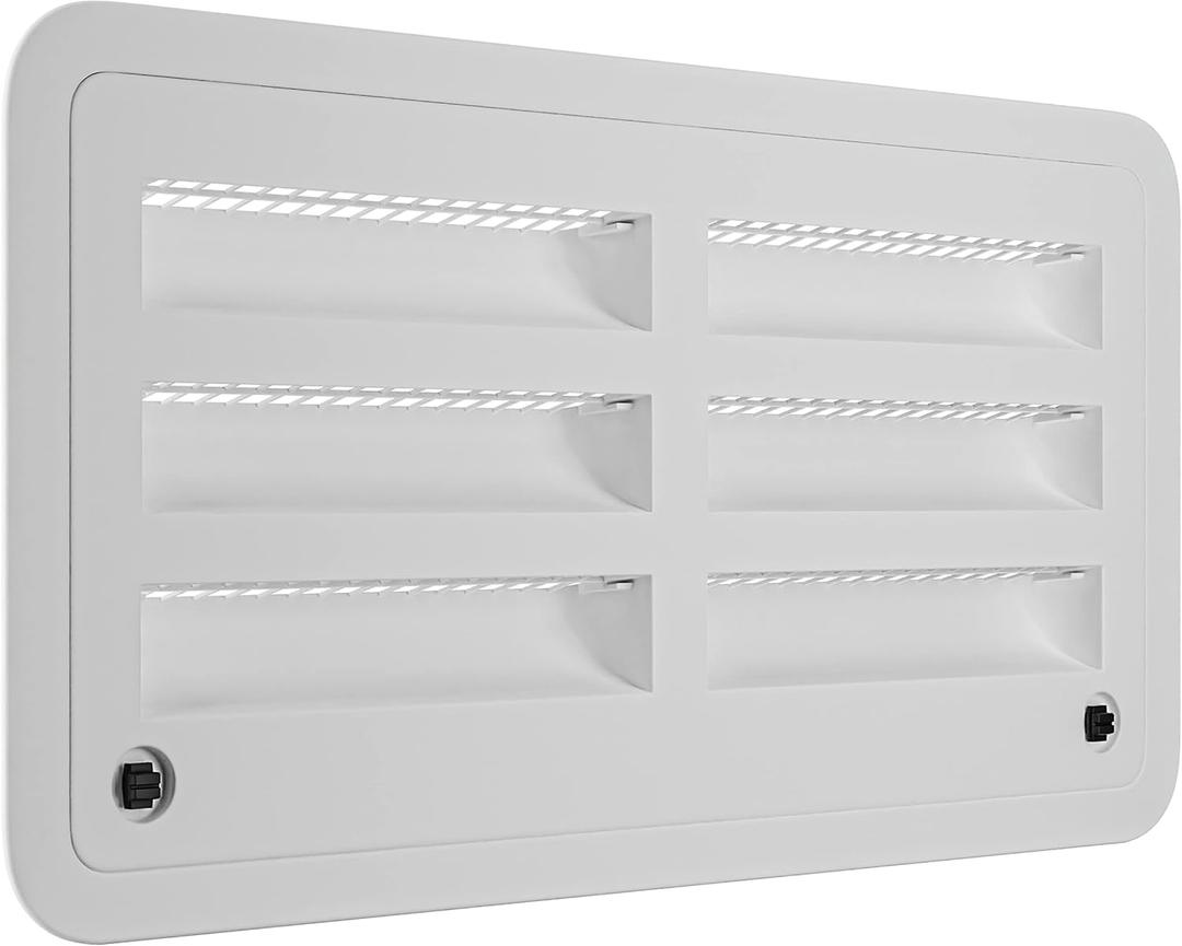 RV 20" Refrigerator Upper/Lower Side Wall Vent with Mesh Insect Screens for Campers Trailers RVs (White)