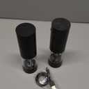 FORLIM Electric Salt and Pepper Grinder Set, USB Rechargeable, Automatic Salt Pepper Mill Grinder with Dust Cover, One-Button Control, Adjustable Coarseness, Warm LED Light (2 Packs, Black)