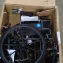 Medline Comfortable Folding Wheelchair with Swing-Back, Desk-Length Arms and Elevating Footrests, 20”W x 16”D Seat