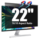 Magnetic Computer Privacy Screen Filter 22 inch for 16:10 Widescreen Monitor Desktop PC, 22in Hanging Removable Anti Blue Light Glare Eye Protection Shield, Screen Protector Panel