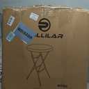 pollilar Cocktail Table 28in Portable Folding Bar Height Table, Compact Round High Top Plastic & Steel Bistro with Removable Legs, for Indoor Outdoor RV Patio Catering Parties Commercial Events-White