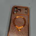 Offical Cosmic Orange for iPhone 17 Pro Max Case with 360 Spin Stand [DIY Glitter Cardstock] [Fit for MagSafe] 16FT Mil-Protection Polished for iPhone 17 Pro Max Case with Stand 6.9'', Cosmic Orange