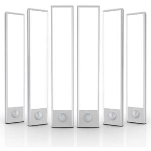 6 Pack Under Cabinet Lights Wireless, 32 LED Motion Sensor Light Indoor Rechargeable Magnetic Closet Lights Battery Operated, Under Counter Lights for Kitchen, Wardrobe, Hallway, Stairs (8inch)
