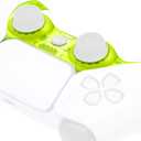 eXtremeRate Clear Lime Green Decorative Trim Shell Compatible with p s 5 Controller, DIY Replacement Clip Shell, Custom Plates Cover Compatible with p s 5 Controller with Accent Rings