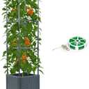 Tomato Planter with Trellis Cage Raised Garden Bed Planters Boxes with Tomato Plant Cages Support Self Watering Pots for Climbing Flowers Vegetable Vine Vegetables Patio Greenhouse Indoor Outdoor (9.84*9.84*41.3 inch)