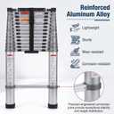 Telescoping Ladder 14 FT, Aluminum Lightweight Extension Ladder Up to 330lbs