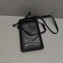 PU Leather Small Phone Bag with Transparent Window for Touchable Screen, 6.7" Without Phone case Compatibility, Magnetic Closure & Waterproof - Crossbody Wallet Case with Shoulder Strap (Black)