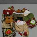 Amylove 6 Pieces Christmas Gift Bags with Drawstrings Xmas 3D Reusable Goody Bags for Christmas Party Favor Wrapping Supplies Bulk(3D Style)