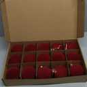 Brightown 15 Pcs Red Velvet Christmas Balls, 3.15 Inch Velvet Ornaments for Christmas Tree, Christma Tree Flocked Ornaments Balls for Family Holiday Wedding Party Xmas Hanging Decoration