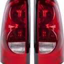 Boine Compatible With 2003 2004 2005 2006 Chevy Silverado 1500 2500 3500 Driver and Passenger Side Tail Light - Bulb and Harness Included
