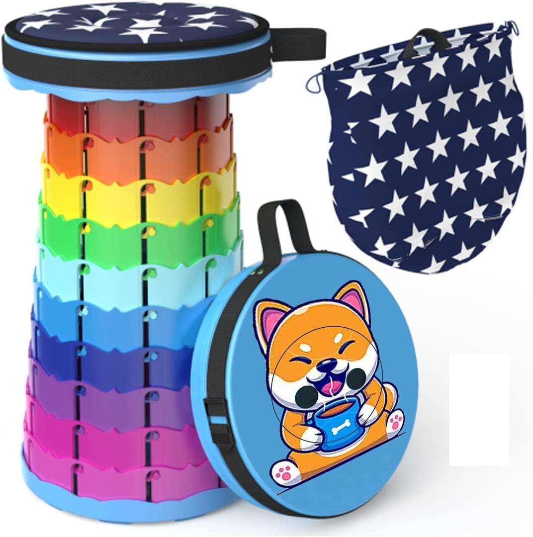 Alevmoom Folding Stool, Adjustable, Portable, Lightweight, Safety and Stability, Multi-Application (Puppy)