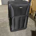 Rockland Fashion Softside 4 Piece Luggage Set, Expandable, (14" Tote/19"/24"/28"), Black Gray