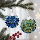 3 x Celtic Triskelion Stained Glass Ornament  Christmas Ornament, Christmas Tree Ornament & Perfect Holiday Decor, Housewarming Gift, Irish Gift, Gifts for Women, Friends or Family