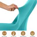 ManMengJi Spandex Chair Covers, 12 PCS Folding Chair Covers, Universal Fitted Chair Slipcovers for Wedding, Party, Banquet, Holidays, Celebration (Light Blue)