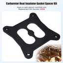 9266 Divided Square Bore Carburetor Heat Insulator Gasket Spacer with Mounting Stud Kit Fit for Edelbrock Performer Holley Thunder Carburetors & Divided Plenum Manifolds, Replace 2732