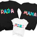 Dad Shirt Mom Shirt Comic Film Tee Women Family 2025 Matching Shirts Adventure Trip Clothes Summer Travel Tops (Black, M)
