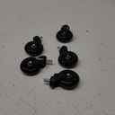 TICONN Office Chair Caster Wheels Set of 5 for Tile, Hardwood Floors and Carpets, Universal Fit for Most Chairs (Black with Brake)