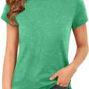 ZDC Girls Short Sleeve T Shirts Kids Summer Basic Tee Crewneck Cute Tops | Cute Tops, Solid Color, School Shirt, 5-14 Years (Green)