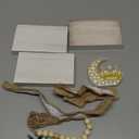 Eid Mubarak Decorations for Home Ramadan Decorations Wood Ramadan Mubarak Table Sign Golden Moon Eid Tiered Tray Sign for Islamic Muslim Table Indoor Shelf Office Gifts