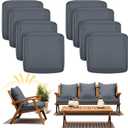 Mindsoft 8 Pcs 24"x24" Patio Cushion Covers Outdoor Cushion Covers Replacement High UV Resistant Anti Slip Waterproof Patio Chair Seat Slipcovers for Outdoor Furniture(Dark Gray)