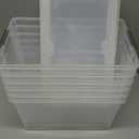 Citylife 7.8 QT 6 Pack Small Storage Bins Plastic Storage Container Stackable Box with Lids for Organizing, Clear White
