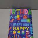 Pickmesh 1 Pcs Extra Large Birthday Bag 31.5x23.6x7.9 Inch Colorful Happy Birthday Gift Bag Oversize Non Woven Fabric Wrapping Pouch for Wedding Baby Shower Party Giant Present Wrap Supplies (Blue)