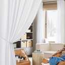 NICETOWN Non-See-Through White Sheer Curtains 84 inches Long 2 Panels, Rod Pocket & Back Tab Privacy Window Treatments Light Filtering Drapes for Bedroom/Living Room, W52 x L84