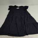 ANRABESS Womens Summer Dress Ruffle Sleeve V Neck Midi Dresses Fashion Casual Fit Flowy Tiered Boho Beach Vacation Sundress (Large, Deep Navy Blue)