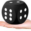 Shappy 3 Inches Foam Dice Fun Filled Large Educational Toy Kawaii Giant Decorative Eva Foam Jumbo Dice Big Square Building Blocks for Board Game Nights Learning Sessions(Black,1 Pc)