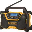 DEWALT 12V/20V MAX Portable Bluetooth Radio, Cordless, 100 ft Range, 3.5 Subwoofers, Jobsite (DCR028B)