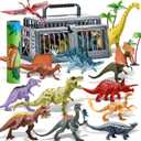 JOYIN Dinosaur Toys with Activity Play Mat & Storage Cage, 19 PCS Realistic Dinosaur Figures & Trees for Toddlers Kids Ages 3-5, Ideal for Boys and Girls Gift