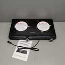 Infrared Double Burner Electric Cooktop - 1800W Portable Stove, Heat-up In Seconds, Countertop Cooktop for Dorm, Compatible with All Cookware (infrared hot plate)