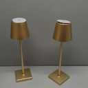 kelary 2 Pack Rechargeable Cordless Table Lamps, 5200mAh Battery Touch Table Light, Aluminum Shell Stepless Dimmable Portable LED Desk Lamp for Dinner/Restaurant/Outdoor Gold