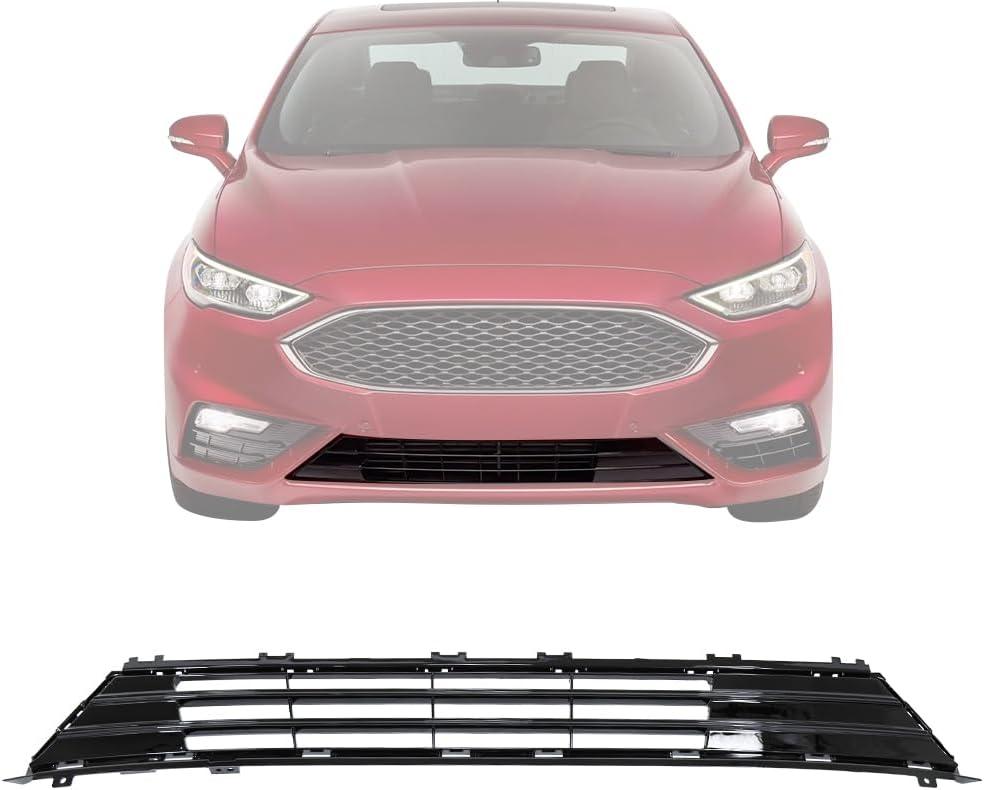 COOL STAR Front Lower Bumper Insert Grille Guard Compatible with Ford Fusion 2017-2018 Black Replaces HS7Z17B968AA FO1036194 FO1036196
