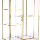 ELLDOO 5 Slots Clear Glass Storage Box, Gold Jewelry Makeup Display Organizer Case, Decorative Tower Box Storage for Trinket Perfume Lipstick Figure Statue Toy Display