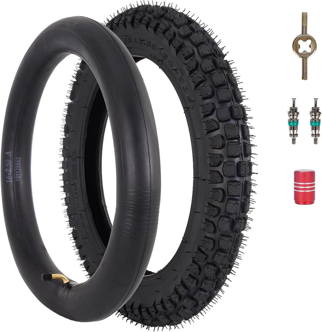 RUTU 16x2.5 Tire and Inner Tube, 16x2.50 Scooter Tire 65-305 for Kids Bikes