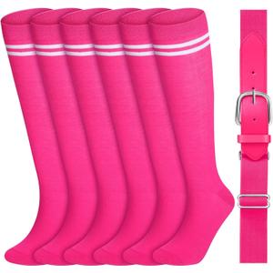 Ramede Youth Baseball Softball Socks and Adjustable Belt Combo Set for Boys Girls Kids