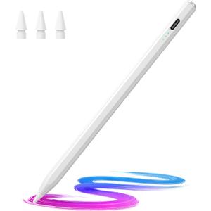 Stylus Pen for iPad(2018-2026)-13 Mins Fast Charge with Tilt Sensitivity & Palm Rejection for iPad 11/10/9/8/7/6th Gen, Air 5/4/3/M4/M3/M2, Pro 13"/12.9"/11"/M4, Mini 7/6/5th, White