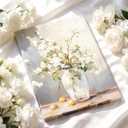 Bexzeak Still Life Flowers Bathroom Canvas Wall Art, 24"L x 16"W