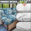 Blue Marble Print RV Dinette Cushion Covers RV Stretch Sofa Seat Slipcovers Include 1 Bench Cover 1 Backrest Cover Comfortable Camper Cushion Slipcover RV Accessories for Inside