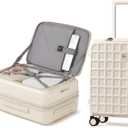 aji Expandable Top Opening Carry On Luggage Airline Approved, 20 Inch Lightweight Hardside Carry On Suitcase with Spinner Wheels, Travel Luggage with Laptop Compartment for Women Men, Coconut White