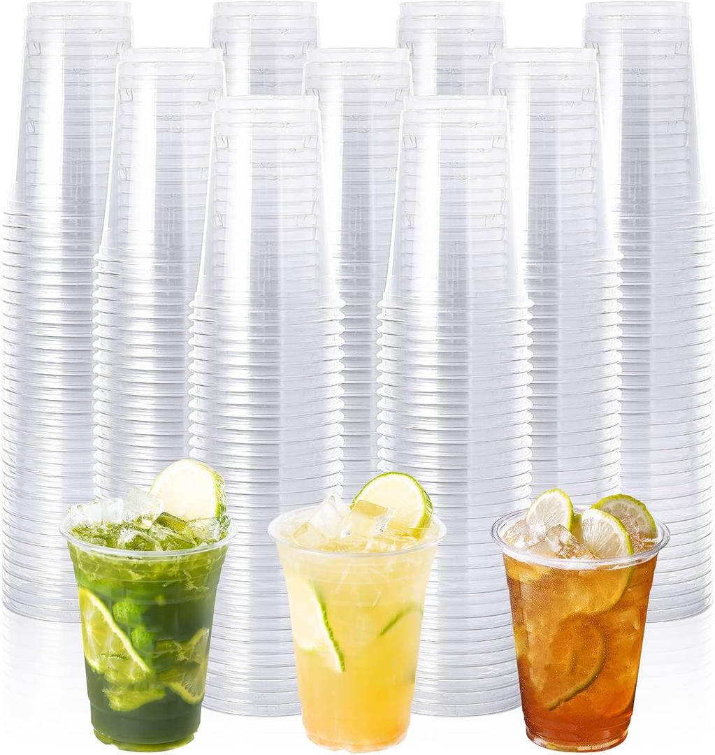 Lilymicky 1000 Pack 10 oz Clear Plastic Cups, Disposable Drinking Party Cups for Birthday Parties, Picnics, Ceremonies, and any Events