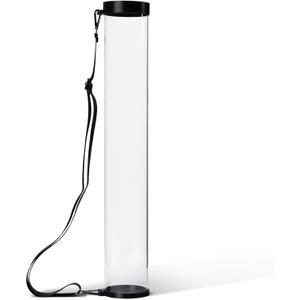 Clear Poster Tube with Strap for Concerts & Festivals, Wide-Diameter Polycarbonate, 3.75" Inner Diameter, 25" Length, Holds 5+ Prints