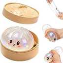 Dumpling Squishies Toy, 2026 New Glitter Dumpling Mystery Box Colorful Dumplings Stress Balls Fidget Sensory Toy for Stress Relief (Glitter White)
