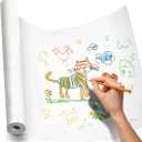 PerkHomy Craft Paper Roll 15" x 450" Kraft Paper White Easel Paper Roll for Kids Moving Gift Wrapping Art Bulletin Board Paper Floor Covering Bouquet Flower Packing Painting Drawing Poster Chart Paper