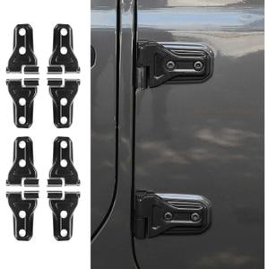 RT-TCZ Jeep Wrangler JL JLU 4-Door & Gladiator JT 2018-2024 Door Hinge Cover Trim, Black, ABS Plastic, Surface Mount, 8 Pack