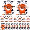 Yinkin 15 Pcs Basketball Team Gifts for Girls Bracelet Accessories Boys Sport Party Favors Valentines Charms Jewelry Gifts Bracelet Toys with Motivational Card Gift Bulk
